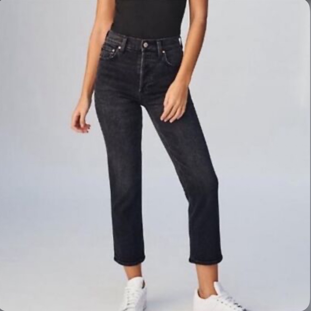 Aritzia Denim Forum Arlo High Rise Straight 26 Classic Black Women's Jeans